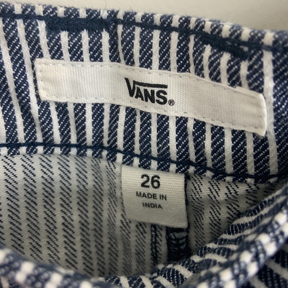 🌷VANS High Rise Navy Blue And White Striped Shorts Size 26 - Picture 6 of 10